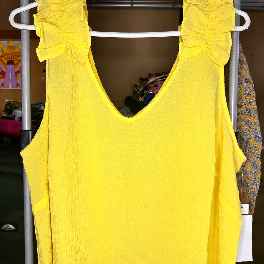 Lily Star Yellow Ruffle Top